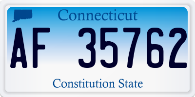 CT license plate AF35762