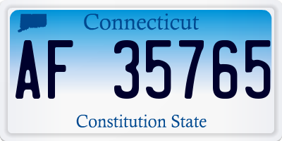 CT license plate AF35765