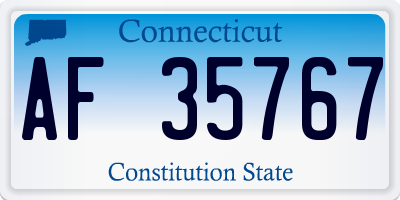 CT license plate AF35767