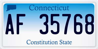 CT license plate AF35768