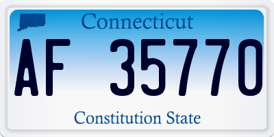 CT license plate AF35770