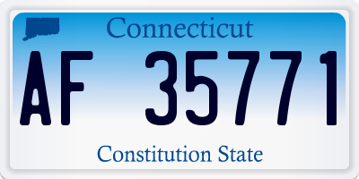 CT license plate AF35771