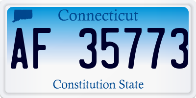 CT license plate AF35773