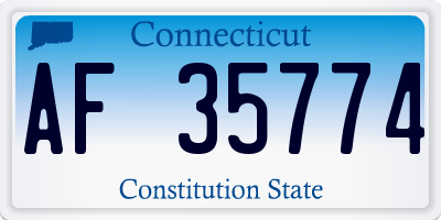 CT license plate AF35774