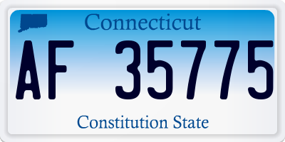CT license plate AF35775