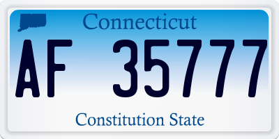 CT license plate AF35777
