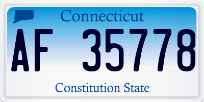 CT license plate AF35778