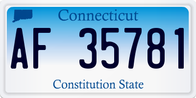 CT license plate AF35781