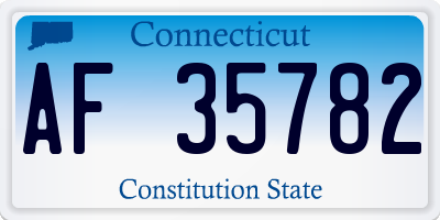 CT license plate AF35782