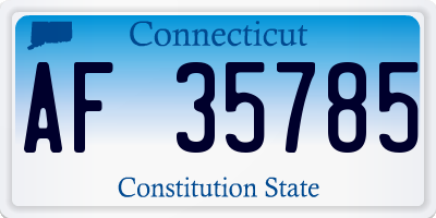 CT license plate AF35785