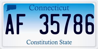 CT license plate AF35786