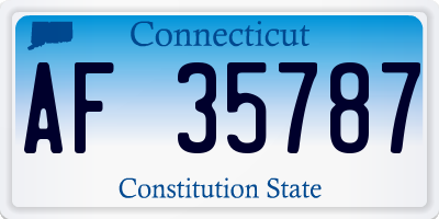 CT license plate AF35787