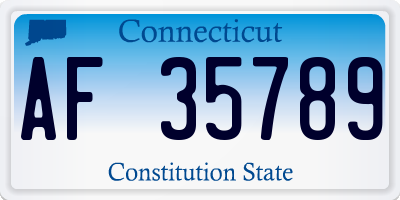 CT license plate AF35789
