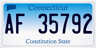 CT license plate AF35792
