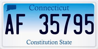CT license plate AF35795