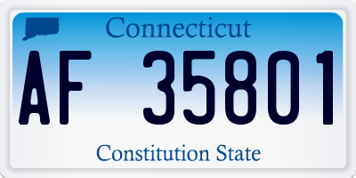 CT license plate AF35801