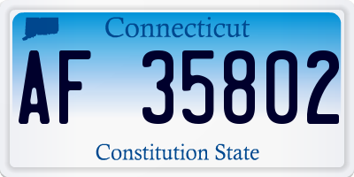 CT license plate AF35802