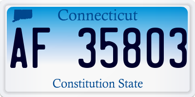 CT license plate AF35803