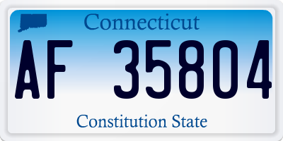 CT license plate AF35804