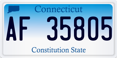 CT license plate AF35805