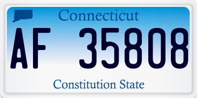 CT license plate AF35808