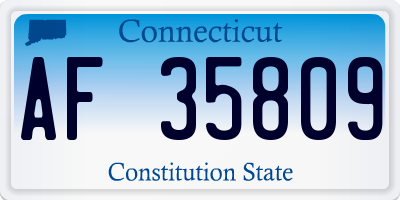CT license plate AF35809