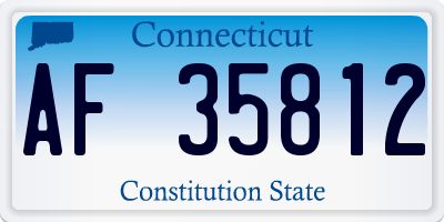 CT license plate AF35812