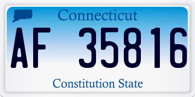 CT license plate AF35816