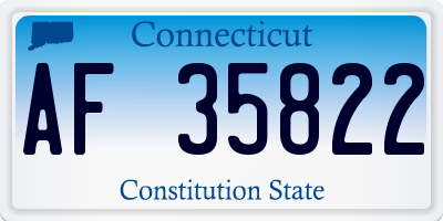 CT license plate AF35822