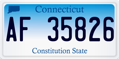 CT license plate AF35826