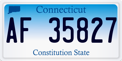 CT license plate AF35827