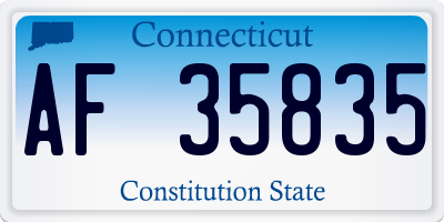 CT license plate AF35835