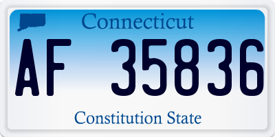 CT license plate AF35836