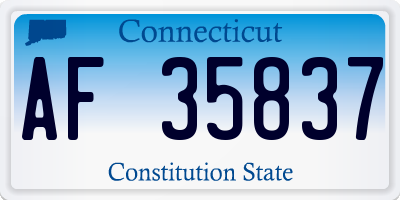 CT license plate AF35837