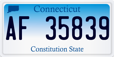 CT license plate AF35839
