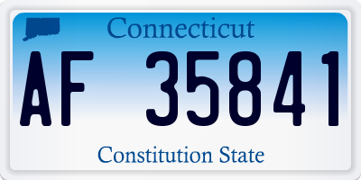 CT license plate AF35841