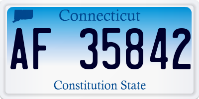 CT license plate AF35842