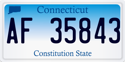 CT license plate AF35843