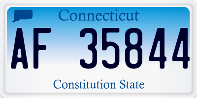CT license plate AF35844