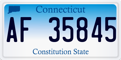 CT license plate AF35845
