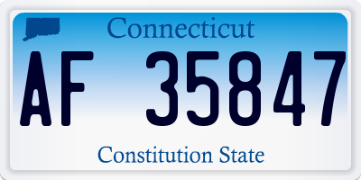 CT license plate AF35847