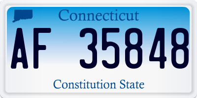 CT license plate AF35848