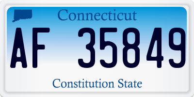 CT license plate AF35849