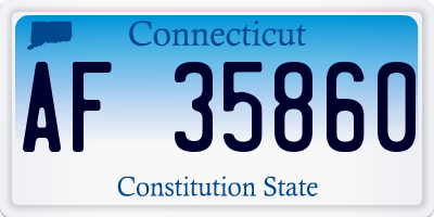 CT license plate AF35860