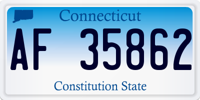 CT license plate AF35862