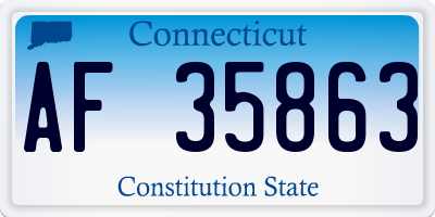 CT license plate AF35863