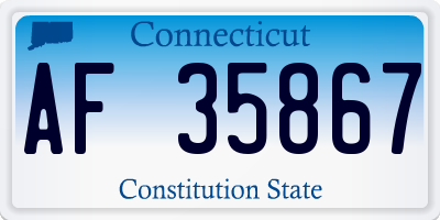 CT license plate AF35867