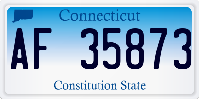 CT license plate AF35873