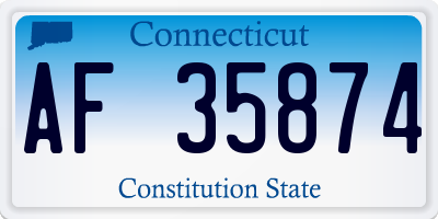 CT license plate AF35874