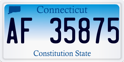 CT license plate AF35875